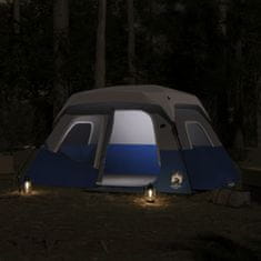 Vidaxl 6 személyes világoskék LED-es felugró családi sátor 94308