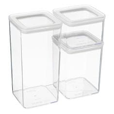Northix 3 darabos műanyag dobozok - átlátszó 