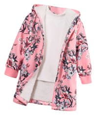 EXCELLENT Kabát béléssel és kapucnival rózsaszín méret 104 - Virágok