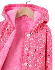 EXCELLENT Kabát béléssel és kapucnival sötét rózsaszín méret 110 - Virágok