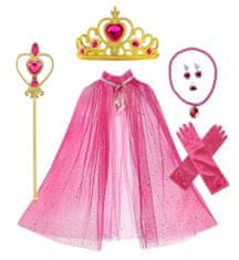 EXCELLENT Rózsaszín hercegnő köpeny - Rózsaszín ékszer készlet