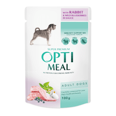 OptiMeal  nedves eledel felnőtt kutyáknak nyúllal és áfonyával 12x100g