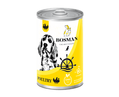 Bosman nedves kutyatáp konzerv minden fajtának baromfival 12x1240g