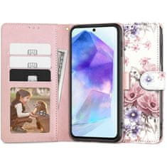 Tech-protect Wallet könyv tok Samsung Galaxy A55 5G, blossom flower