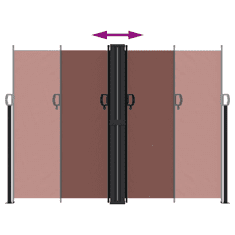 Vidaxl barna behúzható oldalsó napellenző 180 x 1000 cm (4004749)