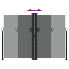 Vidaxl antracitszürke behúzható oldalsó napellenző 180 x 600 cm (4004643)