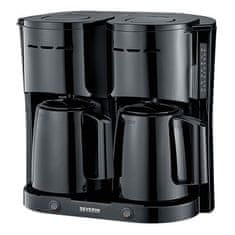 SEVERIN Kávovar+čajovar , KA 9315, 2 x 8 šálků kávy, 2 termokonvice, 2 výkyvné filtry 1x4, 2 samostatné systémy ohřevu, 2 x 1000 W