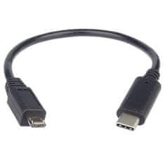 PremiumCord adapter USB-C - microUSB 2.0, 0.2m
