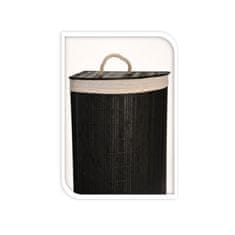 EXCELLENT Bambusz sarok szennyestartó kosár 35 x 35 x 60 cm fekete KO-HX9100560