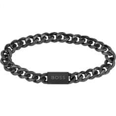 Hugo Boss Stílusos fekete férfi karkötő Chain Link 1580145 (Hossz 19 cm)