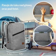 Peterson Tágas, praktikus utazó hátizsák kihúzható bőröndtartóval