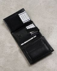 4U Cavaldi Fekete bőr férfi pénztárca RFID védelemmel