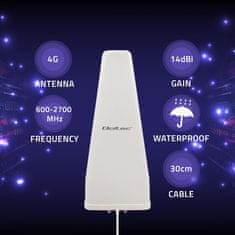 Qoltec 4G LTE DUAL antenna | 14dBi | omni-direkcionális | külső