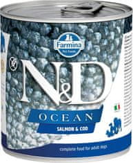 N&D OCEAN kutyakonzervatívok. Lazac és tőkehal 285 g