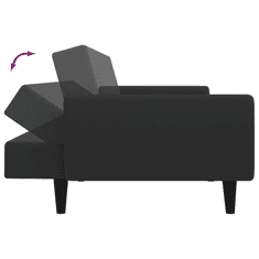 Vidaxl 2 személyes fekete bársony kanapéágy lábtartóval (3216253)