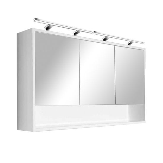Leziter Luna 120 felső tükrös szekrény, Tükörfényes fehér