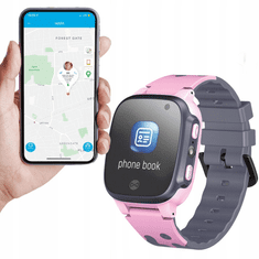 Forever Bluetooth okosóra, Gyerekeknek, Érintő kijelző, aktivitás mérő, GPS lokátor, Call Me 2, rózsaszín (138579)