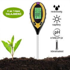 HOME & MARKER® 4 az 1-ben Talajteszter (talaj pH érték, nedvességmérés, fényviszonyok és talajhőmérséklet mérés) | SOILMETER