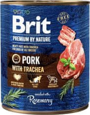 Brit Premium by Nature Dog Cons. - Sertéshús légcsővel 800 g