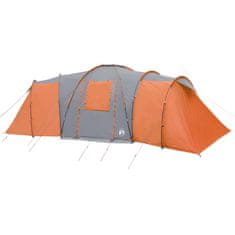 Greatstore 185T Taffeta 12-személyes szürke-narancs sátor 840x720x200 cm