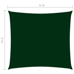 Vidaxl sötétzöld négyzet alakú oxford-szövet napvitorla 6 x 6 m (135472)