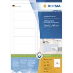 Herma Adressetik. A4 weiß 88,9x33,8 mm Papier 1600 St. (4479)