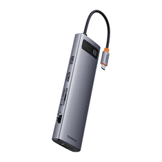 BASEUS 11 az 1-ben StarJoy USB-C - HDMI +VGA + 4xUSB-A + USB-C PD + RJ45 + SD/TF ezüst (B00030709811-00)