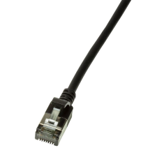 LogiLink Patch kábel SlimLine Ultraflex Cat.6A U/FTP 3m fekete (CQ9063S) (CQ9063S)