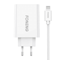 Foneng EU43 hálózati töltő + USB-A -Lightning kábel fehér (EU43 iPhone) (EU43 iPhone)