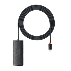 BASEUS Lite Series Hub 4in1 USB-C 4x USB 3.0 + USB-C 2m fekete (WKQX030501) (WKQX030501)