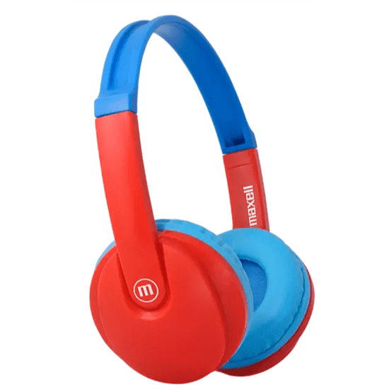 Maxell Fejhallgató, HP-BT350 BT, gyerekeknek, headset, integrált mikrofon, Bluetooth & 3.5mm Jack, kék-piros (348365)