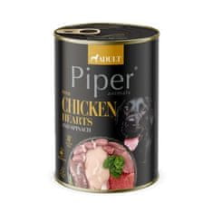 Piper ADULT 400g konzerv felnőtt kutyáknak csirkeszívvel és spenót