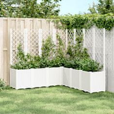 shumee fehér polipropilén rácsos kerti ültetőláda 160 x 160 x 140 cm
