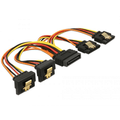 DELOCK 15 pin-es SATA tápcsatlakozó kábel 2x egyenes / 2x lefelé kimenettel 15cm (60150) (dl60150)