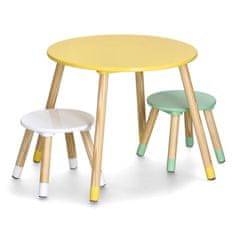 Zeller Szett 3db gyermek asztal két székkel zöld,sárga,fehér