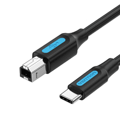 Vention CQUBF USB-C apa - USB-B apa 2.0 Nyomtató kábel - Fekete (1m) (CQUBF)