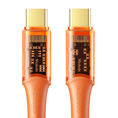 Mcdodo CA-2113 USB-C apa - USB-C apa 2.0 Adat és töltő kábel - Narancssárga (1.2m) (CA-2113)
