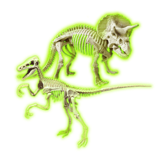 Clementoni Jurassic World Triceratops és Velociraptor Világító csontvázak (19289)