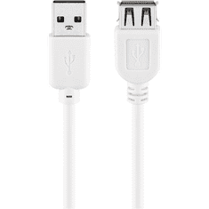 Goobay USB-A 2.0 apa - USB-A 2.0 anya Hosszabbítókábel - Fehér (3m) (96199)