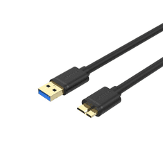Unitek Y-C461GBK USB-A apa - Micro USB-B apa 3.0 Adat és töltőkábel - Fekete (1m) (Y-C461GBK)
