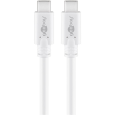 Goobay 67193 USB-C apa - USB-C apa 3.2 Adat és töltőkábel - Fehér (0.5m) (67193)