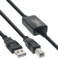 PremiumCord KU2REP10AB USB-A apa - USB-B apa 2.0 Hosszabbító kábel - Fekete (10m) (KU2REP10AB)