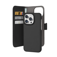 Puro Eco-Leder Wallet Apple iPhone 15 Pro Flip Tok - Fekete (PUIPC15P61BOOKC3BLK)