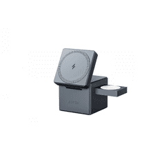 Anker Cube MagSafe 3in1 Vezeték nélküli töltő - Szürke (15W) (Y1811G11)