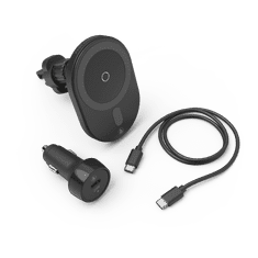 Hama MagCharge Car FC15 Okostelefon Fekete USB Vezeték nélkül tölthető Gyorstöltés Automatikus (201676)