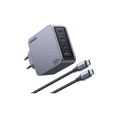 Ugreen Nexode Pro 160W GaN Charger with USB-C Cable Univerzális Fekete, Szürke AC Gyorstöltés Beltéri (25877)