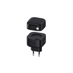 USAMS CC209TC01 USB Type-C GaN Hálózati töltő + Lightning kábel - Fekete (35W) (CC209TC01 FEKETE)