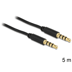 DELOCK sztereó kábel 3.5 mm 4 pin csatlakozó > csatlakozó, 5 m (83438)