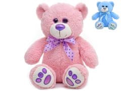 Teddy maci 20 cm-es ülve, masnival - vegyes színek (kék, rózsaszín)