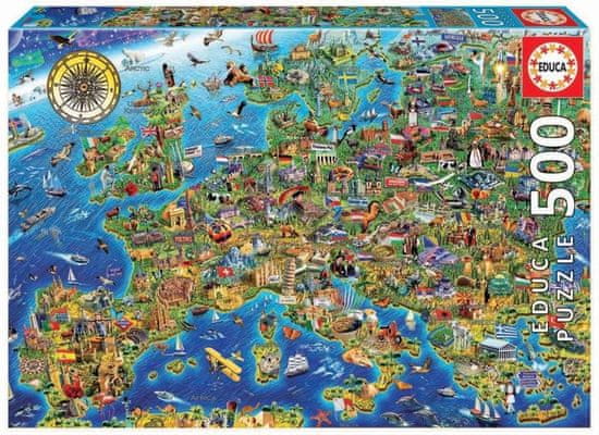 EDUCA Puzzle Mad Európa térképe 500 darab